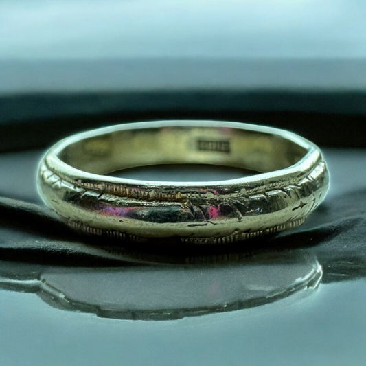 18K White Gold Band - Art Deco