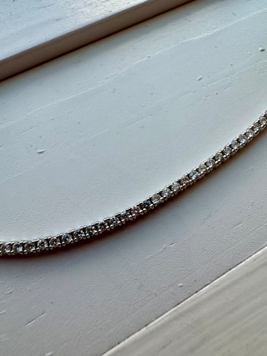 1.55ctw Diamond Tennis Bracelet - 14K White Gold
