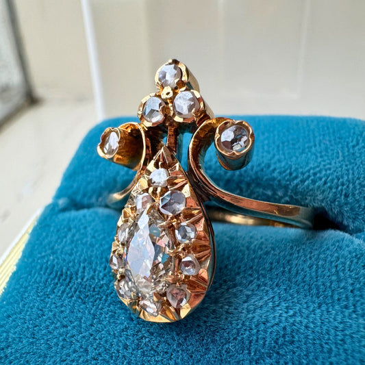 .71ctw Diamond Pear-Shape Ring - Victorian Era