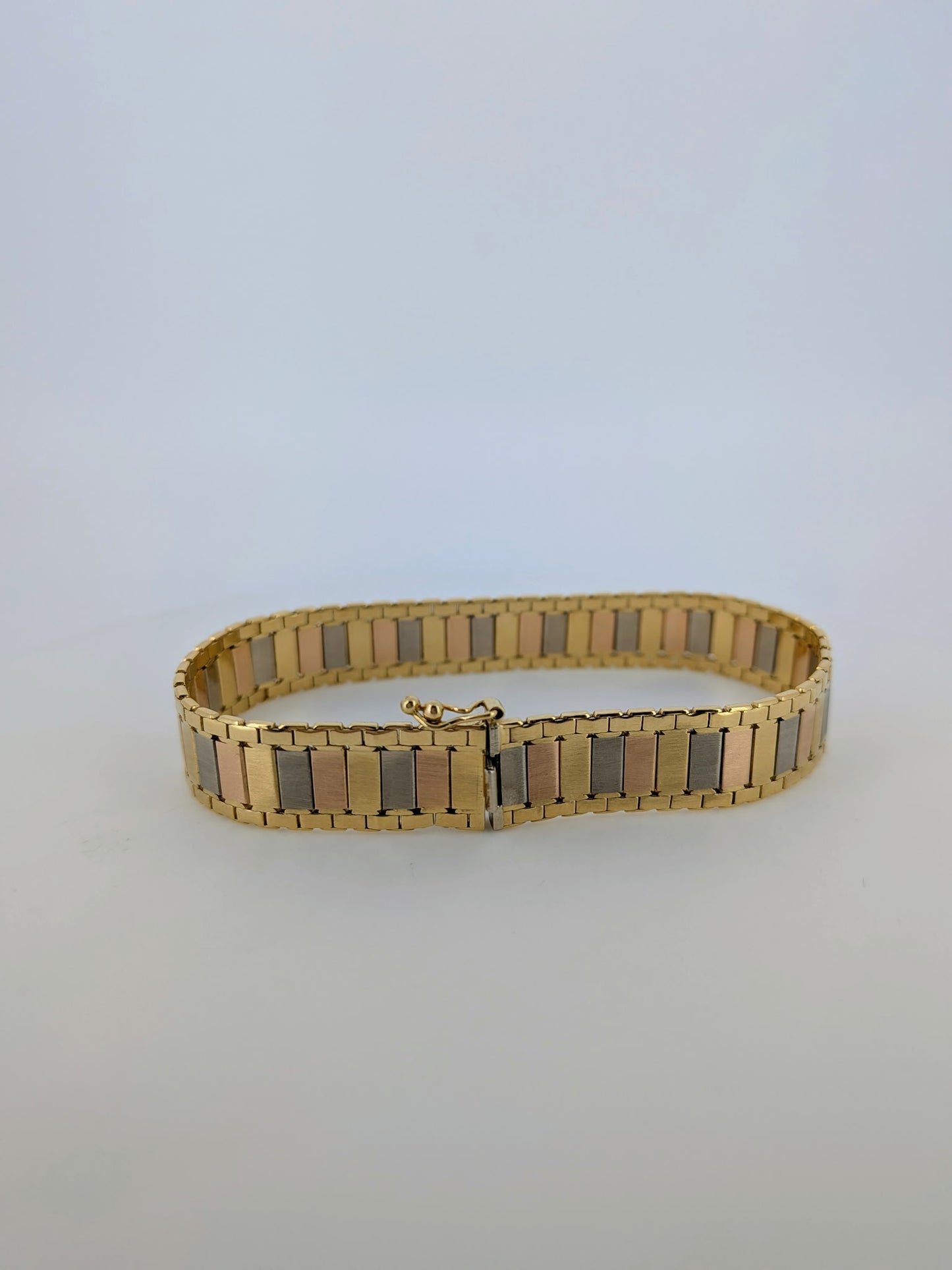 Tri-Color Link Bracelet - 18K Gold