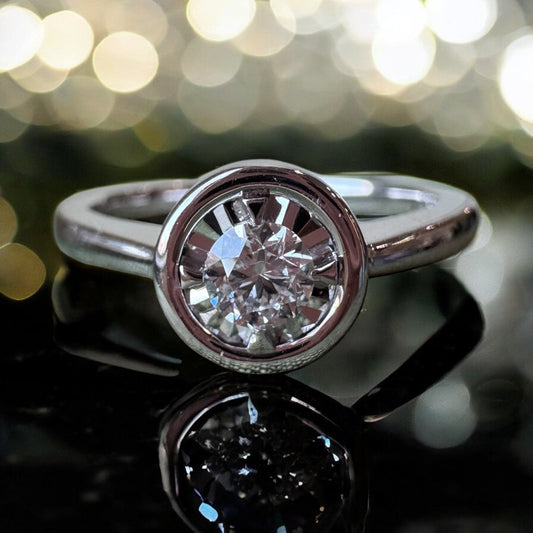 Bezel Set Diamond Engagement Ring