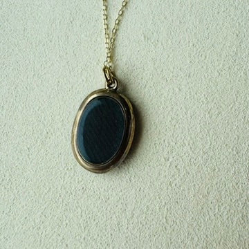 Antique Seed Pearl & Blue Enamel Locket pendant