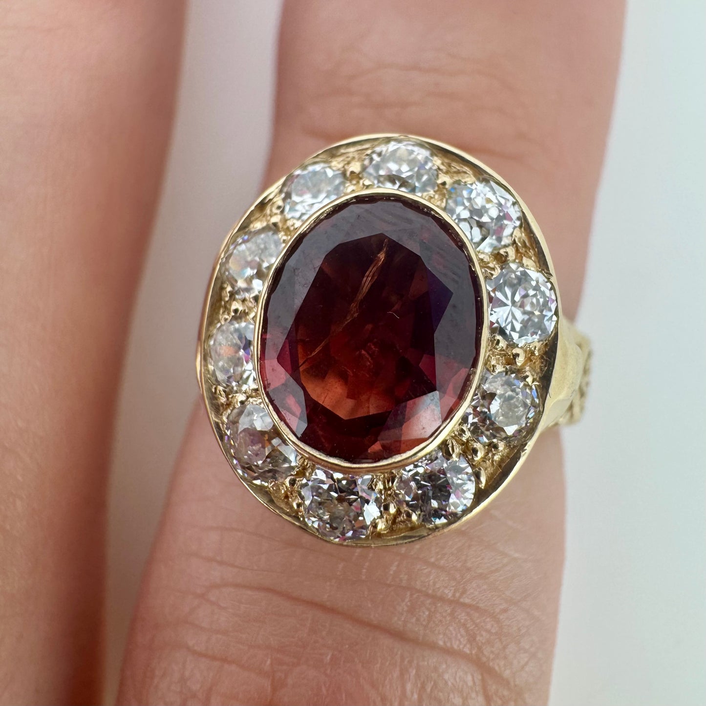 Ruby and Diamond Poison Ring - 14K Yellow Gold