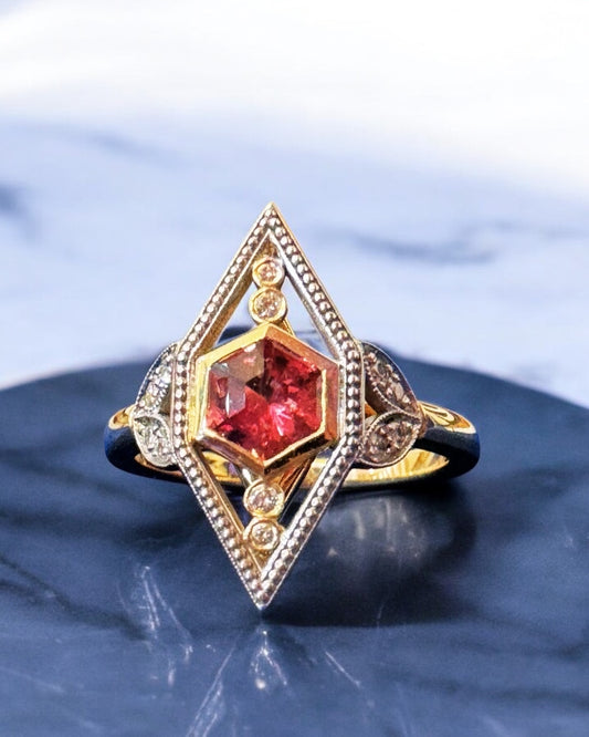 Umbian Garnet & Diamond Ring