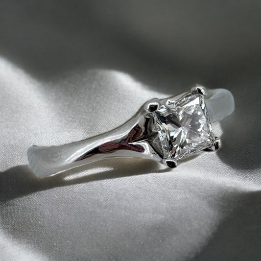 0.51ct Princess-Cut Diamond Solitaire Ring - Platinum