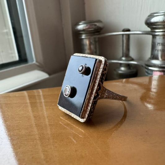 Black Onyx Antique Ring