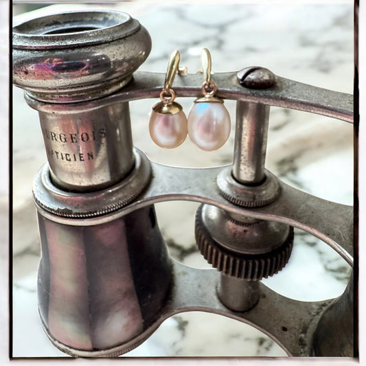 Freshwater Pearl Earrings - 14K Yellow Gold