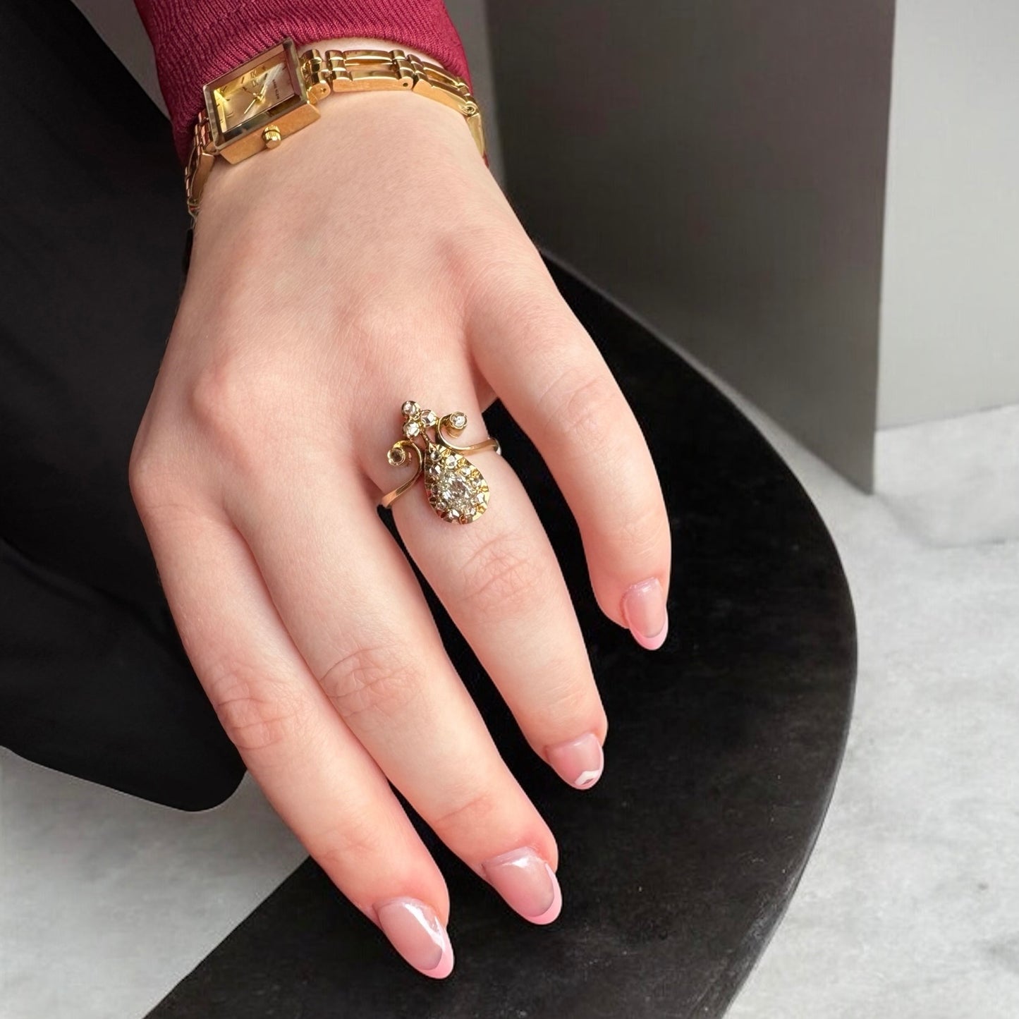 .71ctw Diamond Pear-Shape Ring - Victorian Era