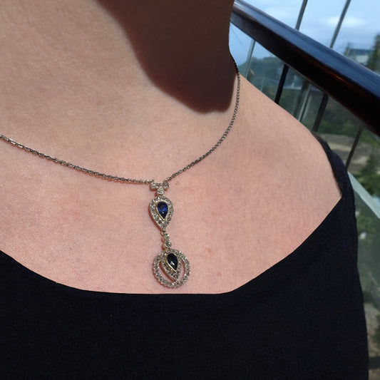 Sapphire and Diamond Necklace - Art Deco
