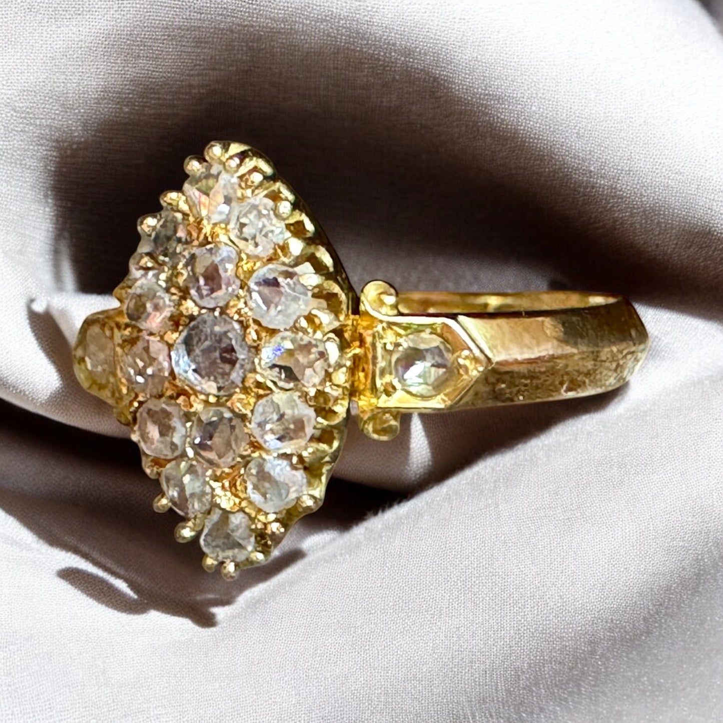 Marquis-Shaped Rose Cut Diamond Ring - Victorian Era (1899)