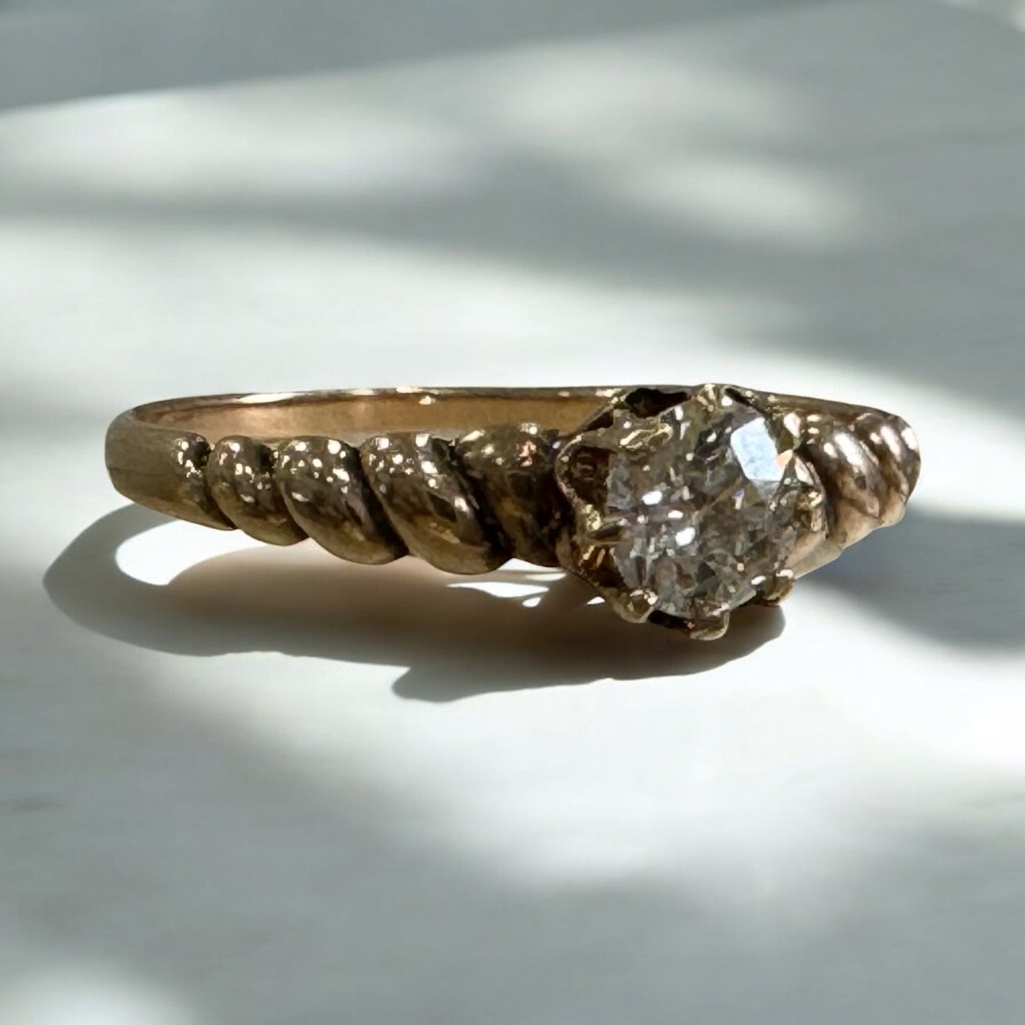 10K 0.39ct Diamond Ring - Edwardian Era