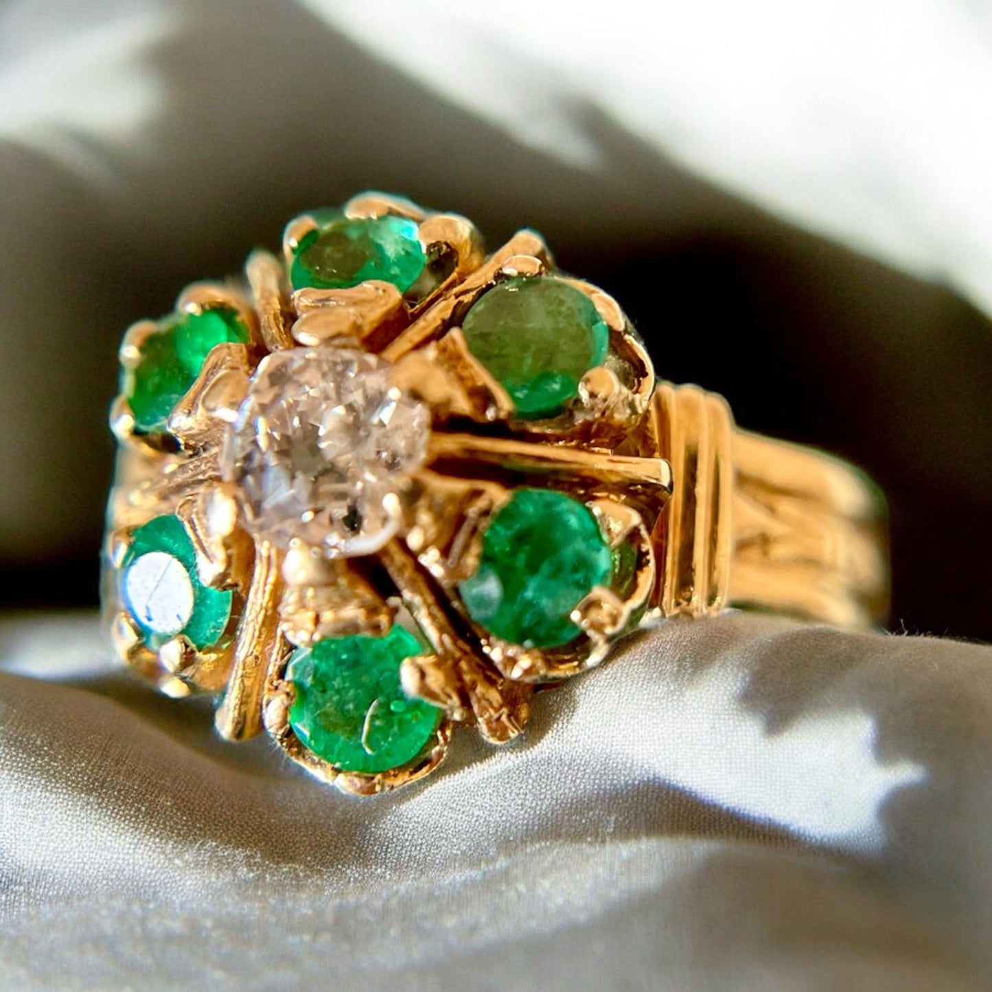 Emerald Halo Ring - Victorian Era