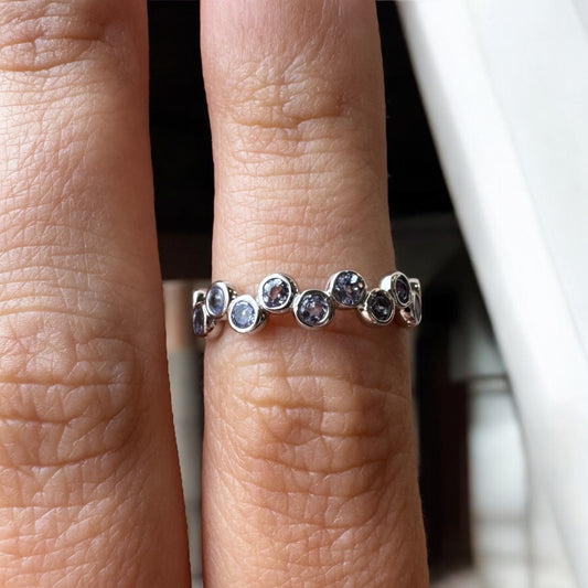 Tanzanite Bubble Band - 14K White Gold