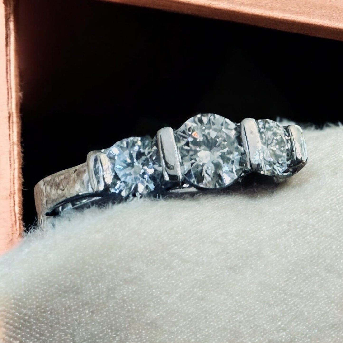Three-Stone Diamond Ring - 18K White Gold