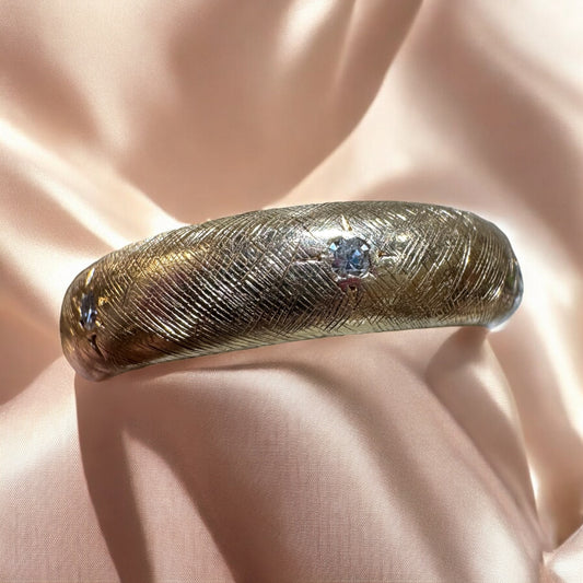 Textured Diamond Band - 14K Yellow Gold