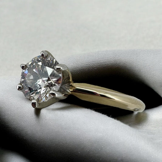 1.01ct Round Diamond Solitaire Ring - 14K Yellow Gold