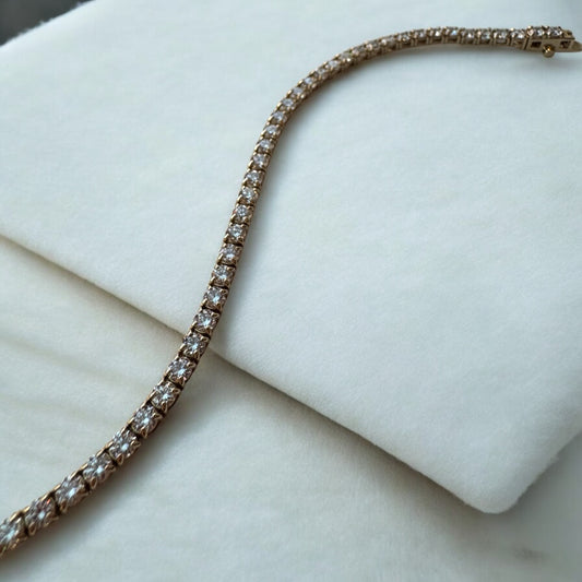 5.37ctw Diamond Tennis Bracelet - 14K Yellow Gold