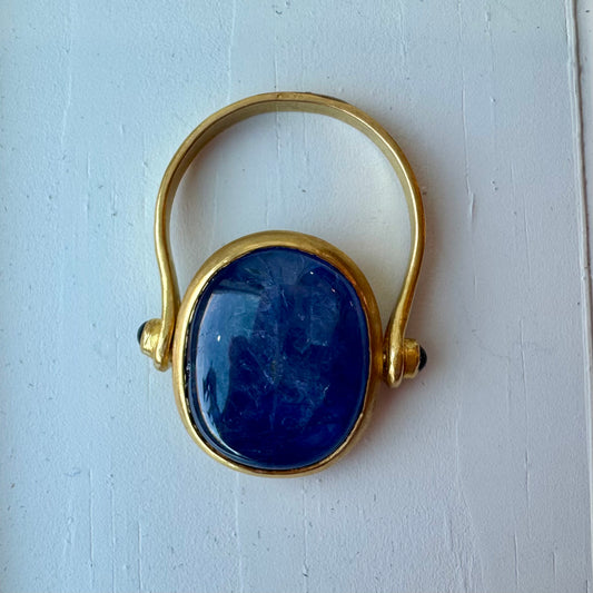 Sapphire Flip Ring - 14K Yellow Gold