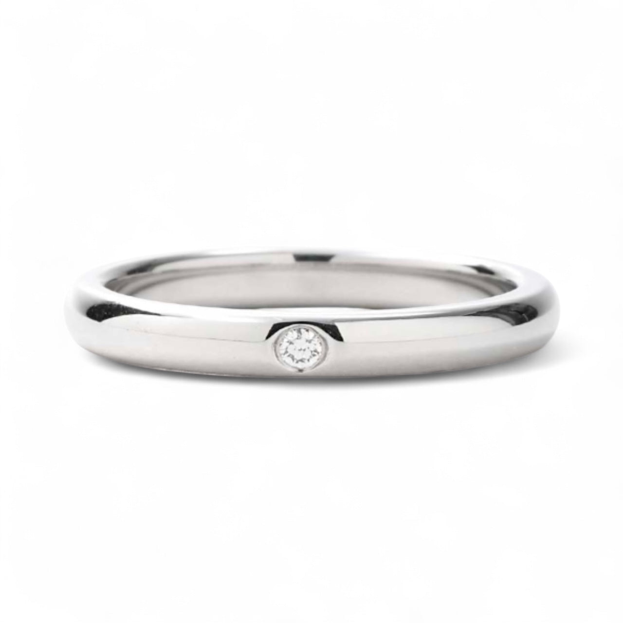 Contemporary Platinum Ring with Diamond