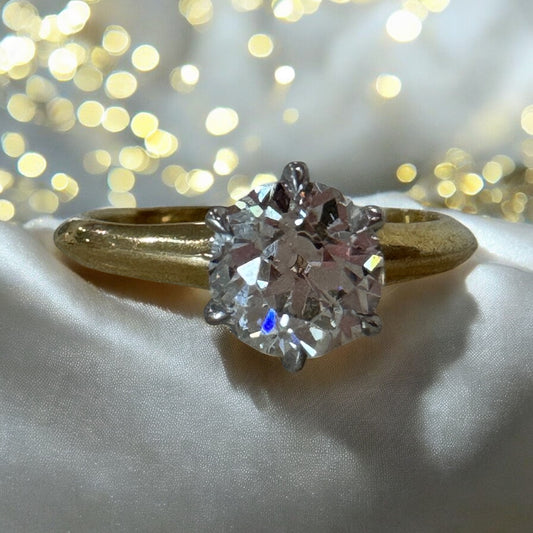 18K Yellow Gold Diamond Designer Engagement Ring