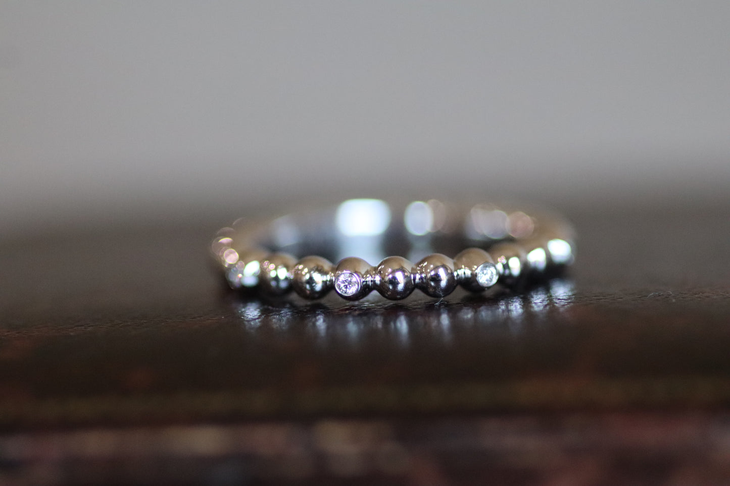Beaded Diamond Band - 14K White Gold