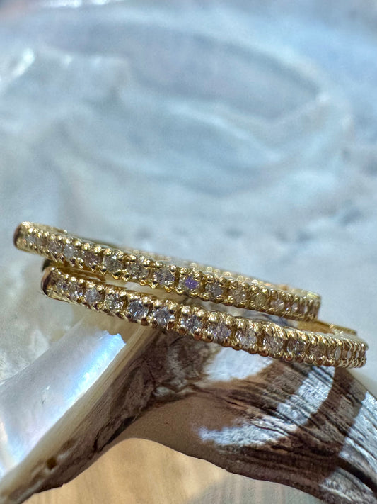 0.60ctw Diamond Hoop Earrings - 14K Yellow Gold