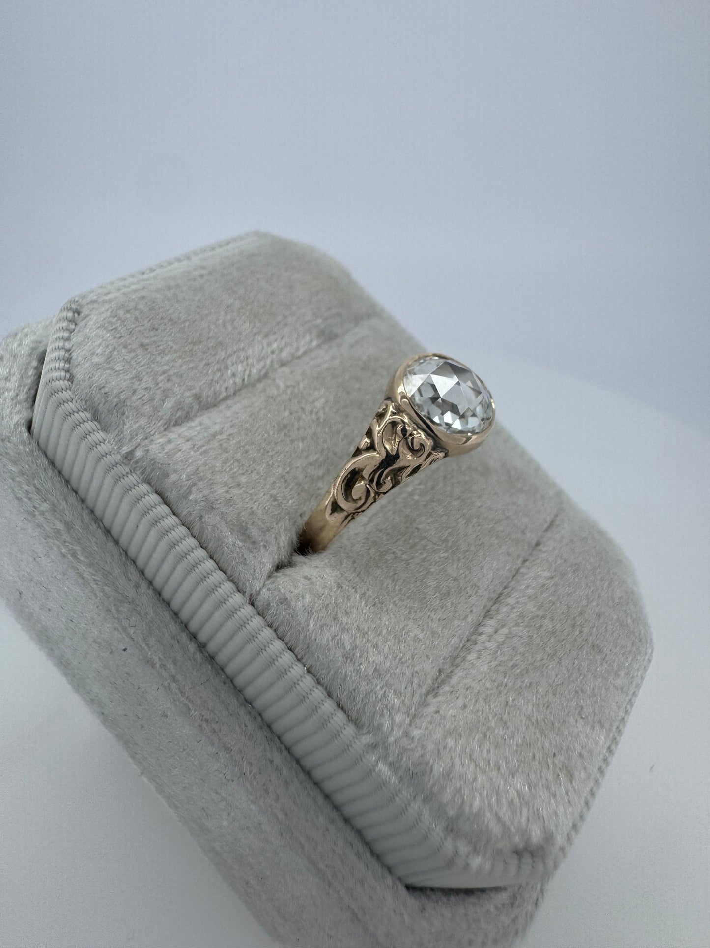 Rose-Cut Solitaire Diamond Ring - Victorian Era