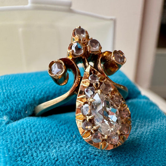 .71ctw Diamond Pear-Shape Ring - Victorian Era