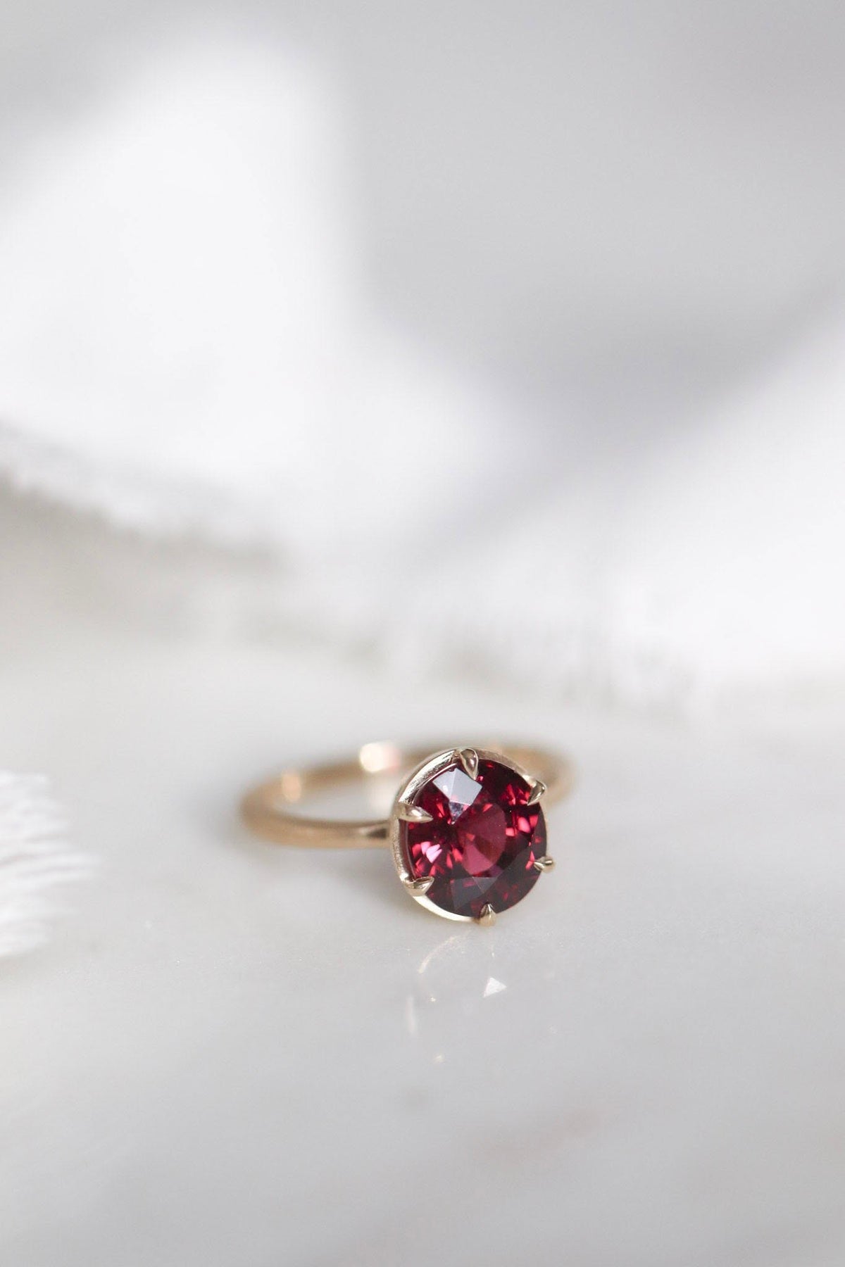 'Bria' - Rhodolite Garnet set in 14K Yellow Gold - Gem Pop Collection