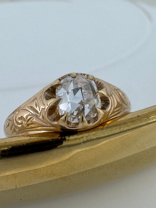 0.61ct Rose Cut Diamond Ring (Sweden) - Art Deco Era