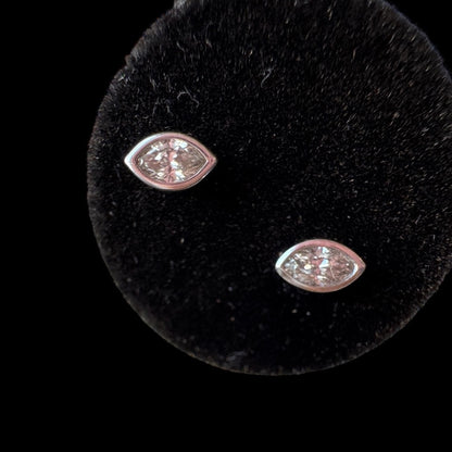 White Gold and Marquise Diamond Stud Earrings