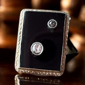 Black Onyx Antique Ring