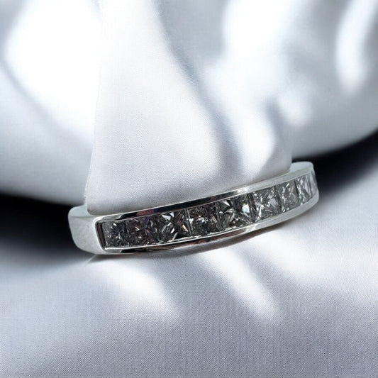 3/4ctw Princess-Cut Channel Band - 14K White Gold