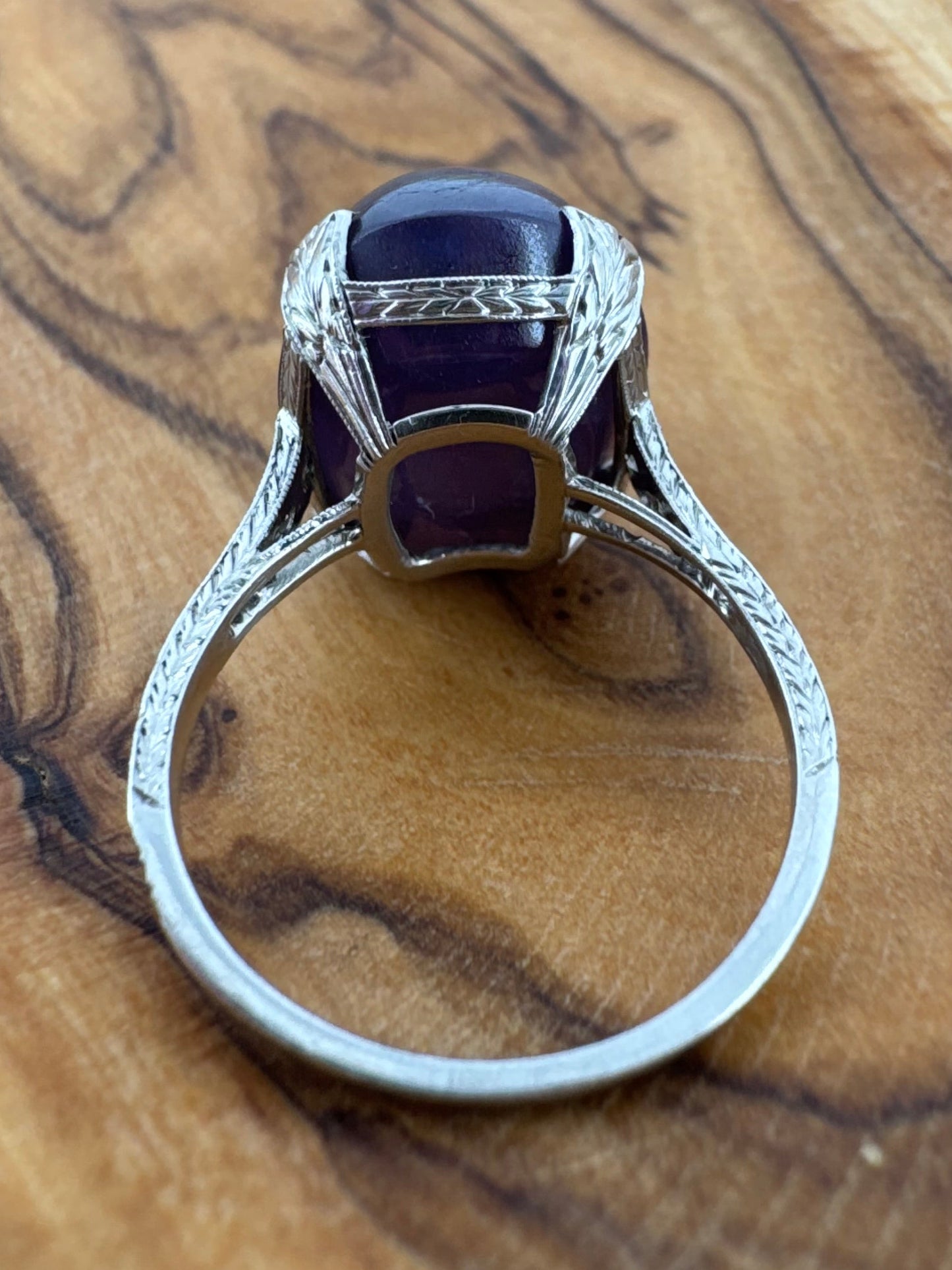 Platinum Star Sapphire Ring - Art Deco Era