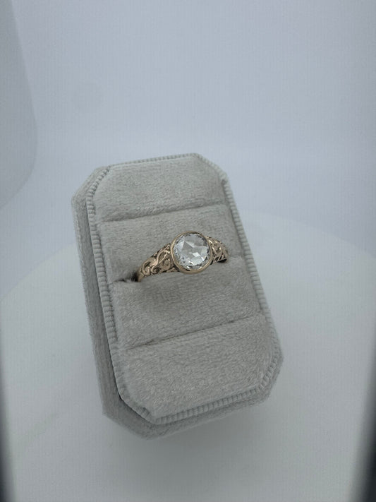 Rose-Cut Solitaire Diamond Ring - Victorian Era
