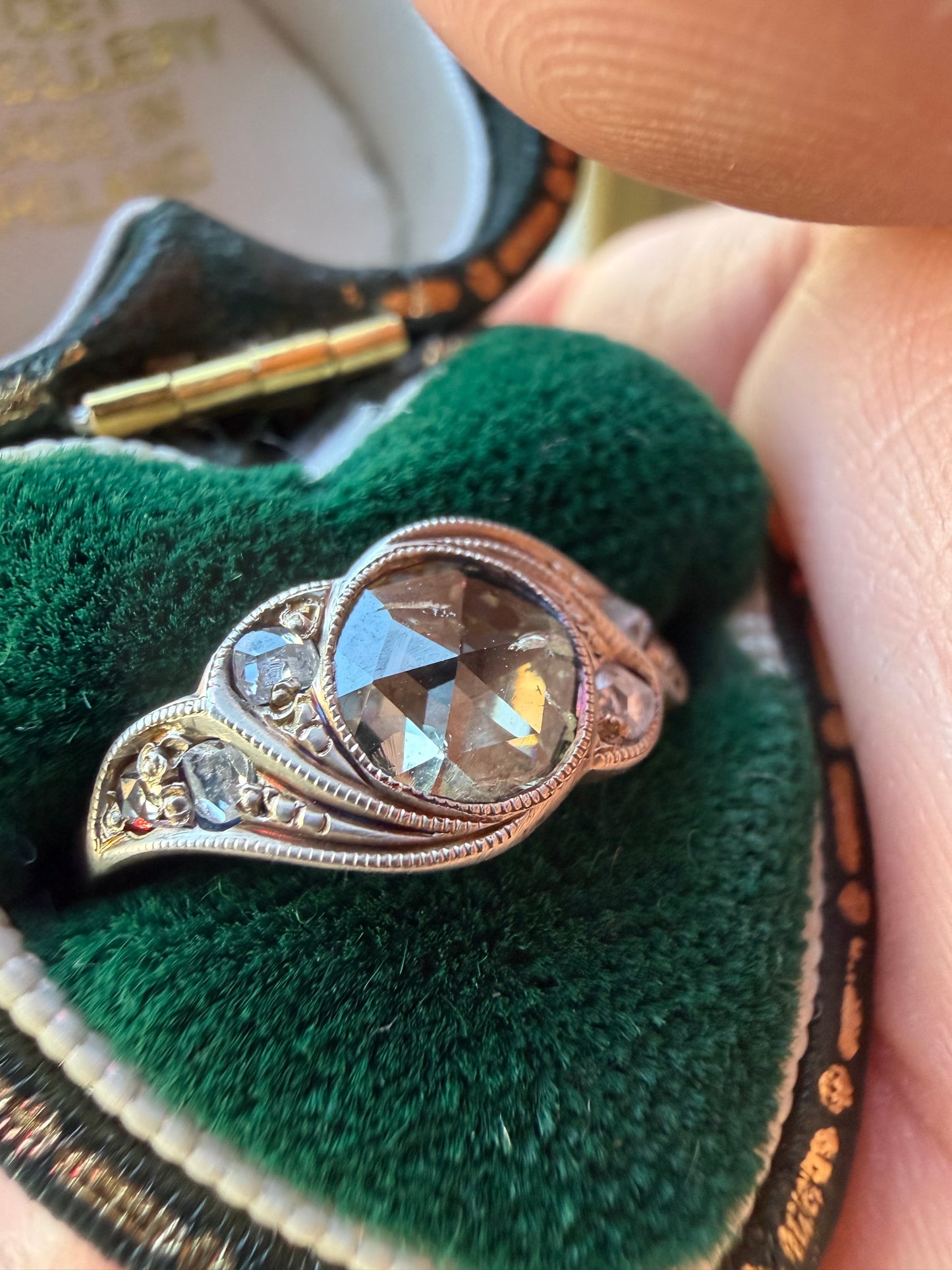 Rose Cut Diamond Ring - Edwardian Era