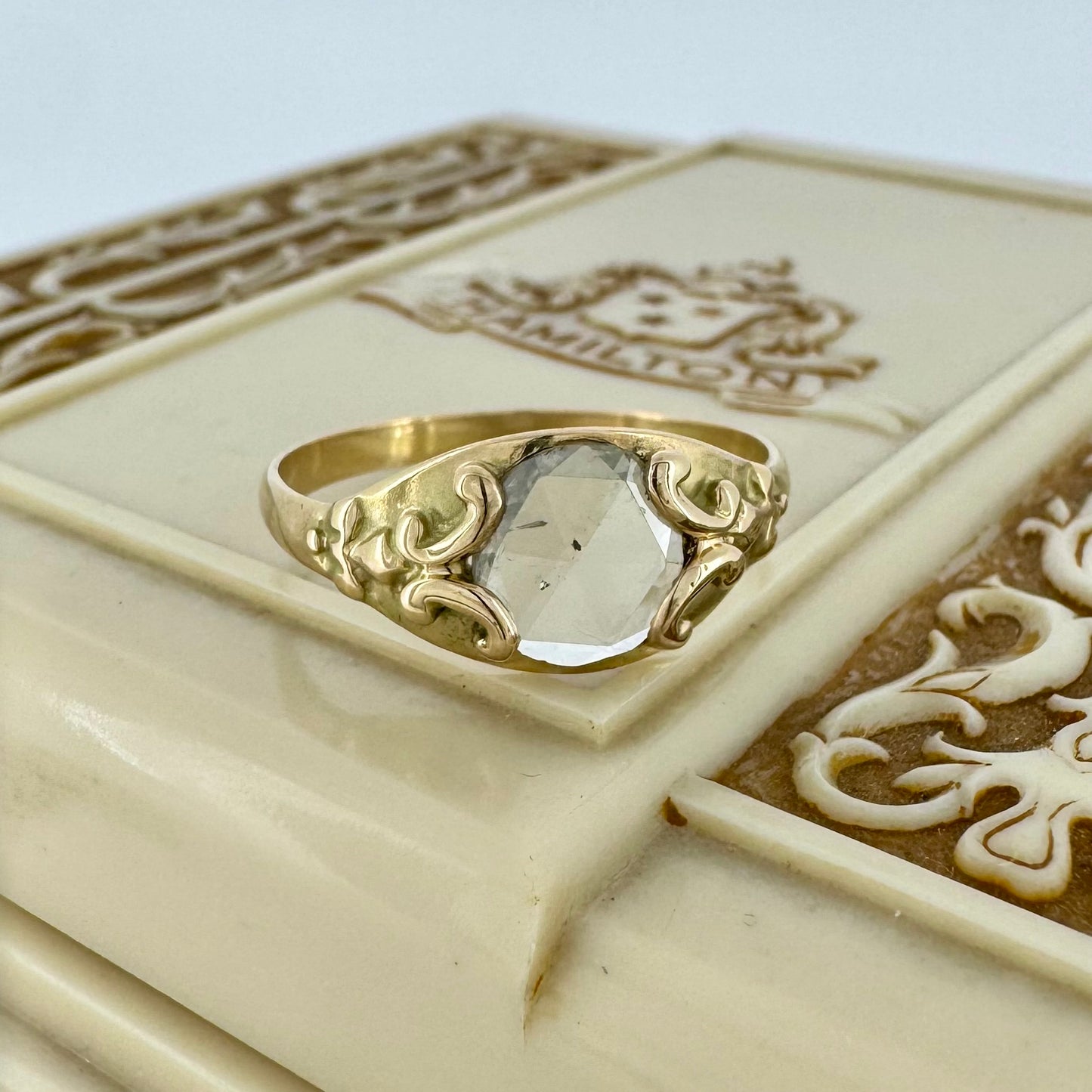 0.73ct Rose Cut Diamond Ring - 15K Yellow Gold
