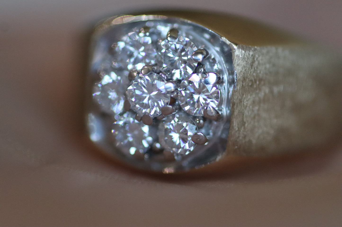 Men’s 1.00ctw Diamond Cluster Ring - 10K Yellow Gold