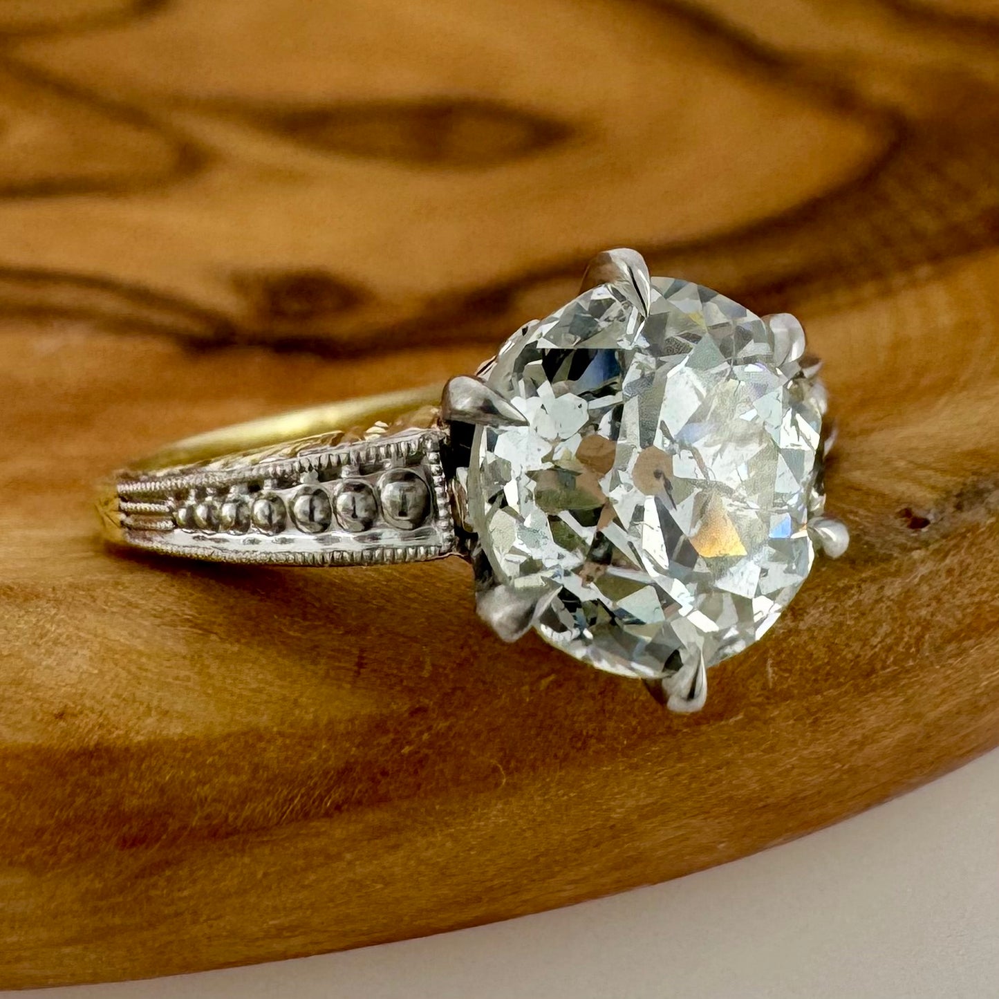 2.51ct Old European Cut Diamond Solitaire - Art Deco