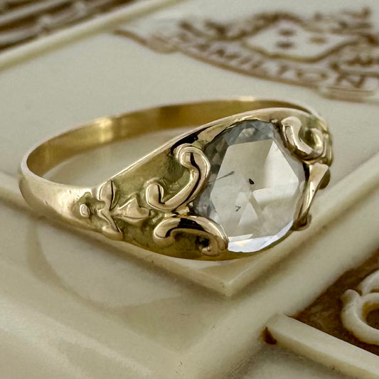 0.73ct Rose Cut Diamond Ring - 15K Yellow Gold