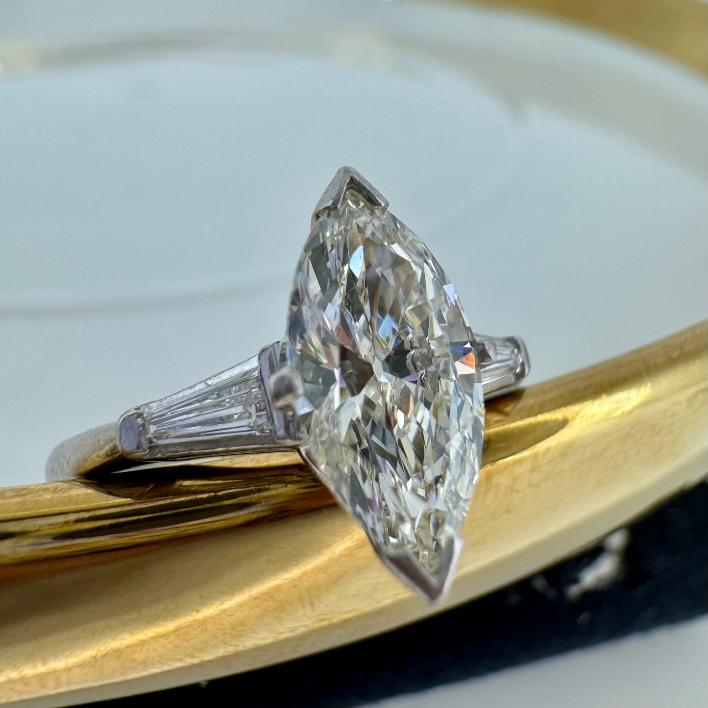 1.08ct Marquis Engagement Ring - Platinum