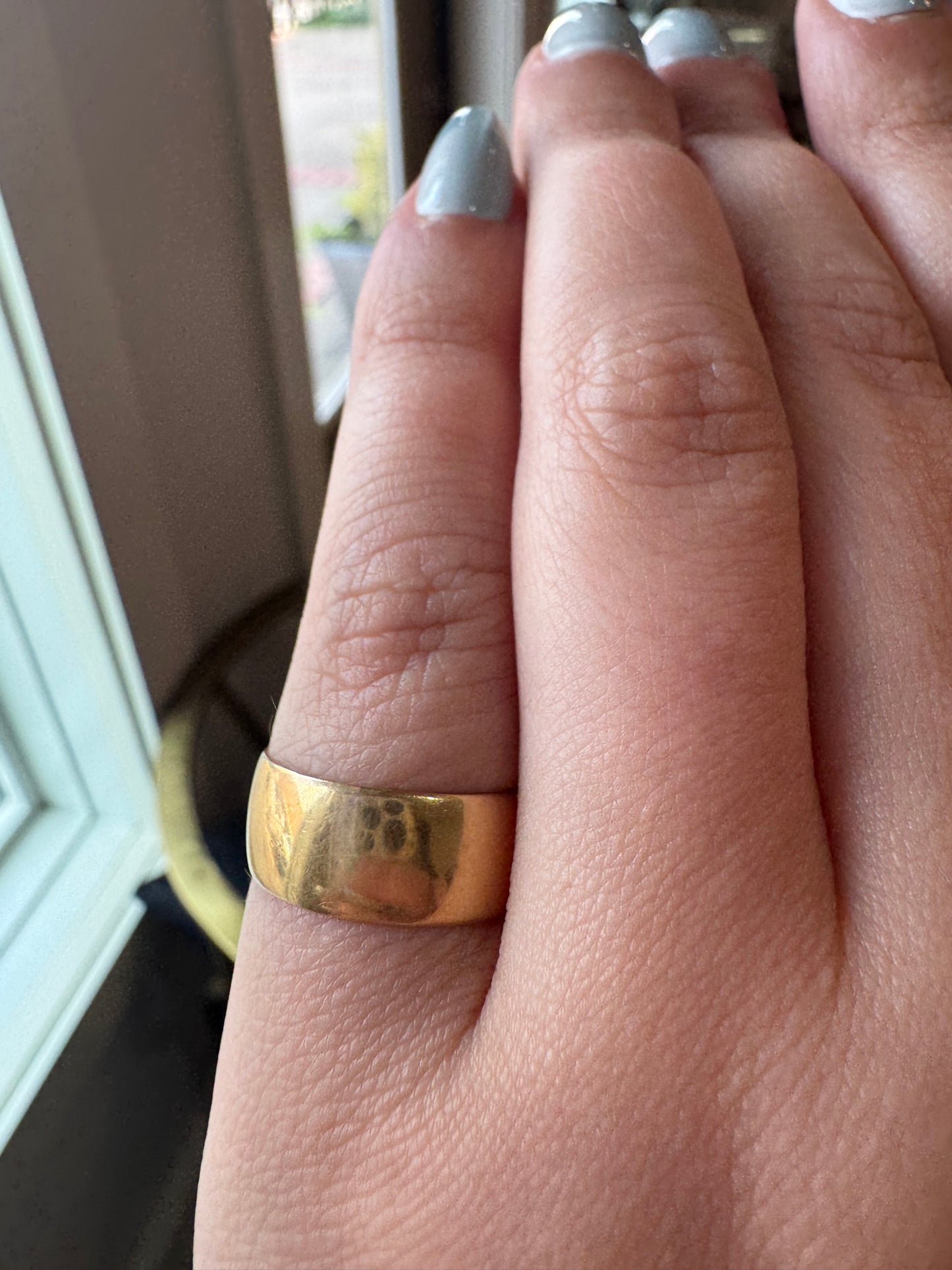 Hand Engraved Victorian Wedding Band - 18K Yellow Gold