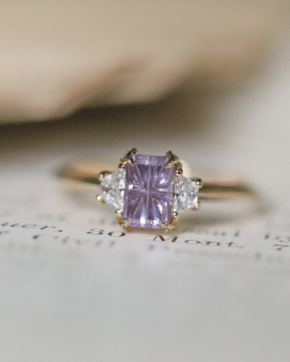 'Aurora' - No Heat Pink Montana Sapphire and Diamond Ring - Starbrite Collection