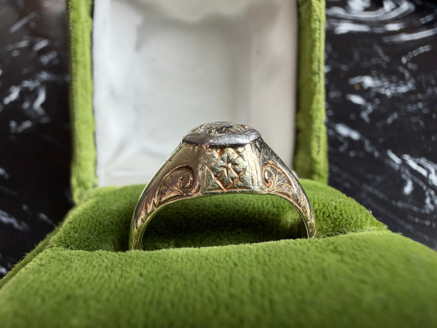 0.43ct European Cut Diamond Solitaire Ring - 14K Two Tone