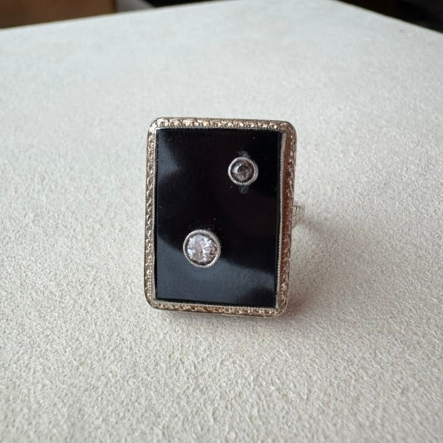 Black Onyx Antique Ring