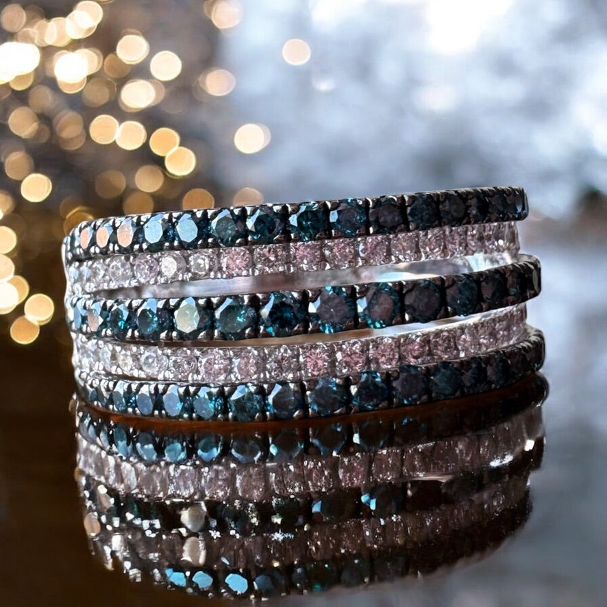 Diamond & Blue Diamond Ring