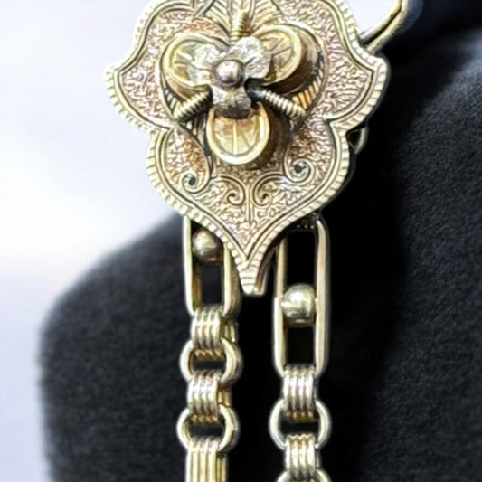 Victorian Period 14K Yellow Gold Slide Necklace