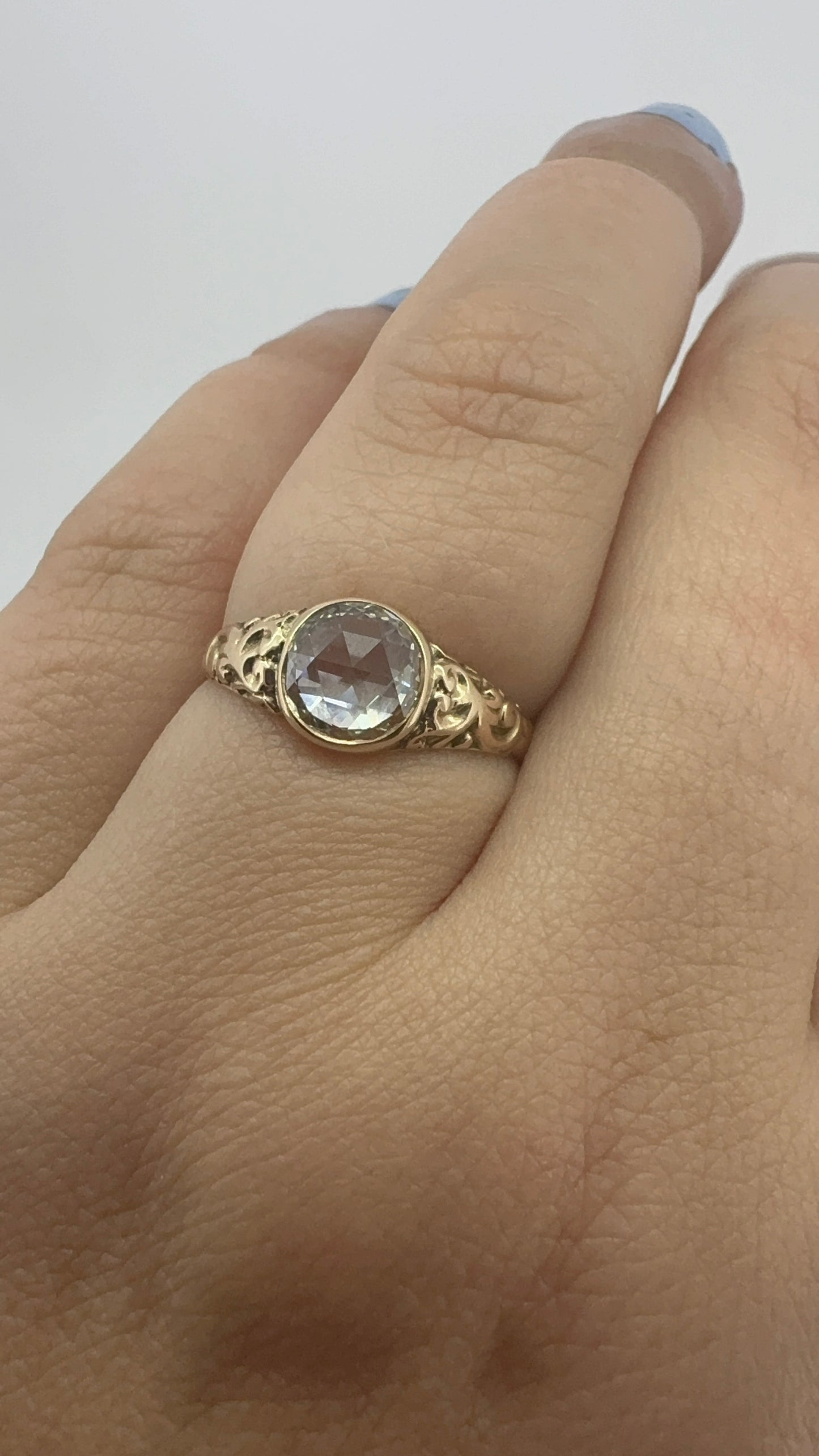 Rose-Cut Solitaire Diamond Ring - Victorian Era