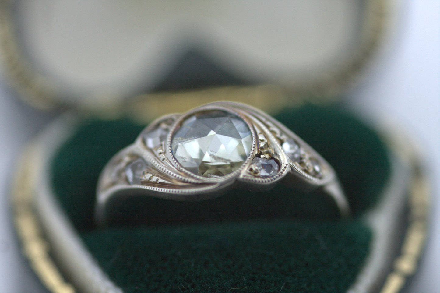 Rose Cut Diamond Ring - Edwardian Era