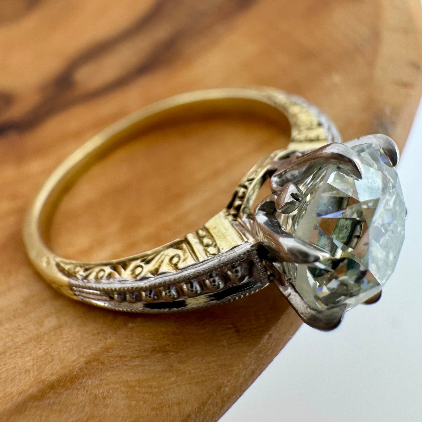 2.51ct Old European Cut Diamond Solitaire - Art Deco